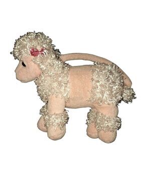 Kids Pink Poodle Plush Purse Bag